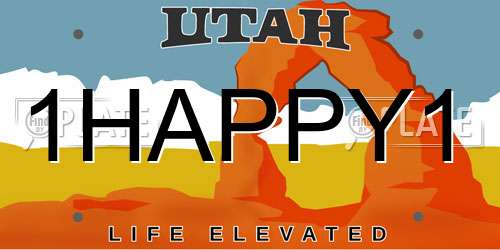 1HAPPY1 Utah License Plate