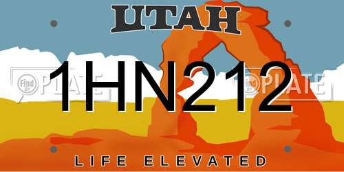 1HN212 Utah License Plate