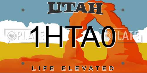 1HTA0 Utah License Plate