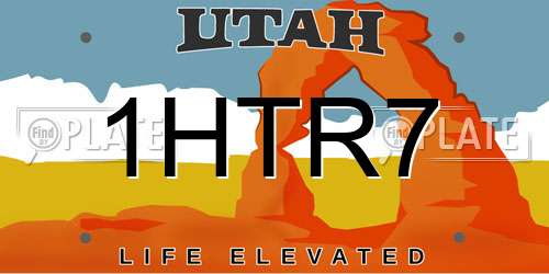 1HTR7 Utah License Plate