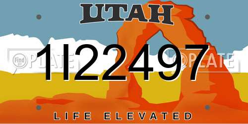 1I22497 Utah License Plate