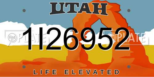 1I26952 Utah License Plate
