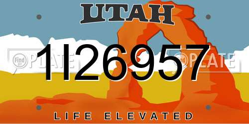 1I26957 Utah License Plate