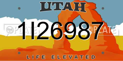 1I26987 Utah License Plate