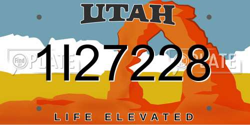 1I27228 Utah License Plate