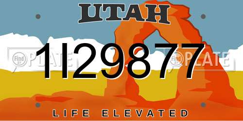 1I29877 Utah License Plate