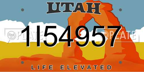 1I54957 Utah License Plate