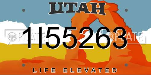 1I55263 Utah License Plate