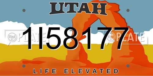 1I58177 Utah License Plate