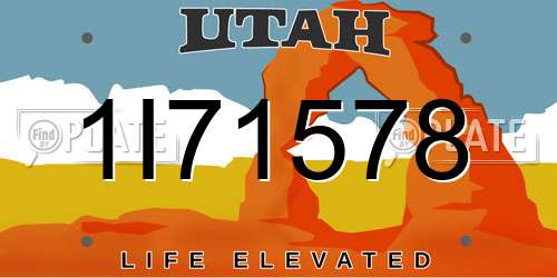 1I71578 Utah License Plate