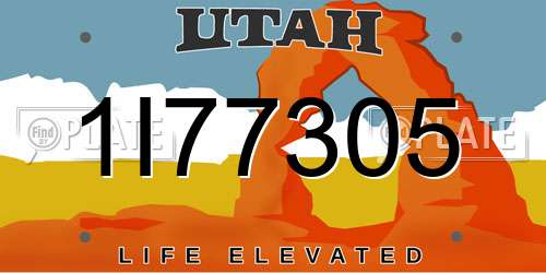 1I77305 Utah License Plate