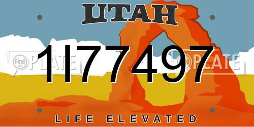 1I77497 Utah License Plate