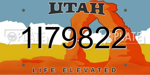 1I79822 Utah License Plate