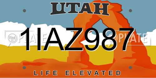 1IAZ987 Utah License Plate