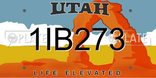 1IB273 Utah License Plate
