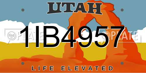 1IB4957 Utah License Plate
