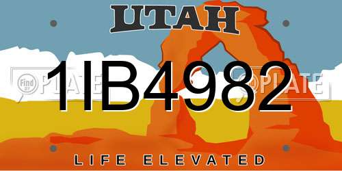 1IB4982 Utah License Plate