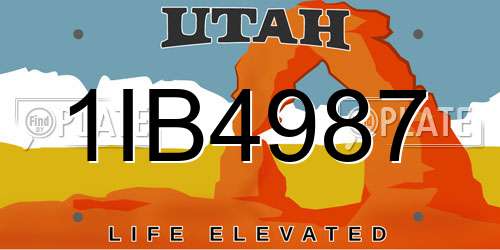 1IB4987 Utah License Plate