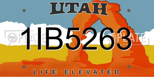 1IB5263 Utah License Plate