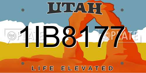 1IB8177 Utah License Plate