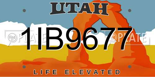 1IB9677 Utah License Plate