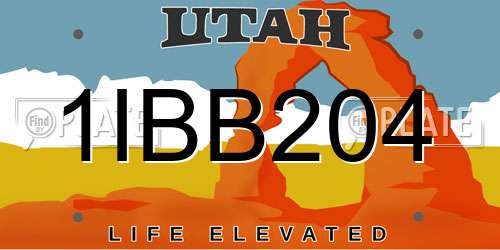 1IBB204 Utah License Plate