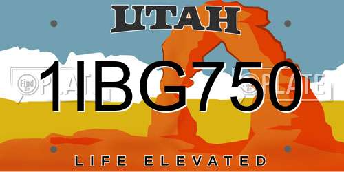 1IBG750 Utah License Plate
