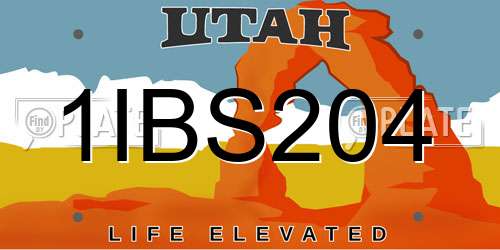 1IBS204 Utah License Plate