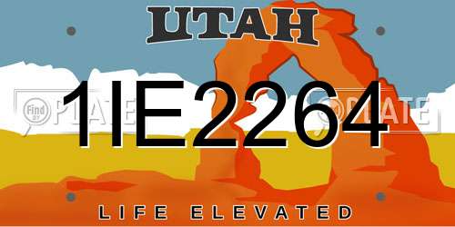 1IE2264 Utah License Plate
