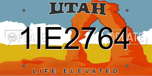 1IE2764 Utah License Plate