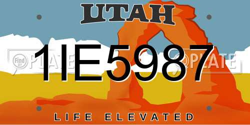 1IE5987 Utah License Plate