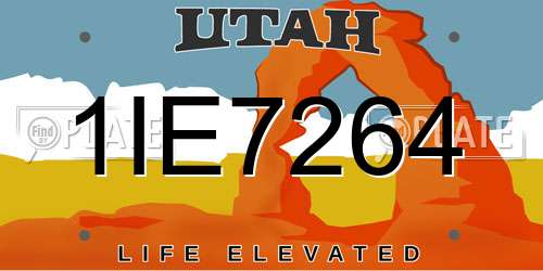 1IE7264 Utah License Plate