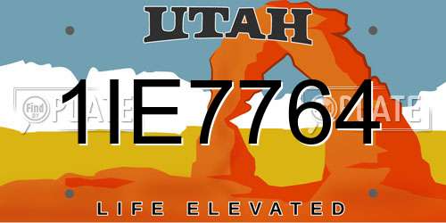 1IE7764 Utah License Plate