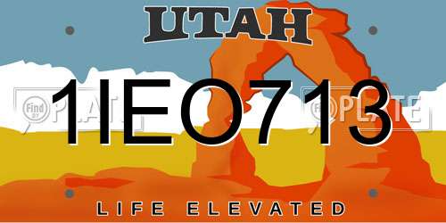 1IEO713 Utah License Plate