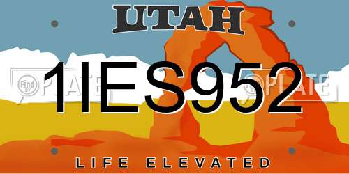 1IES952 Utah License Plate