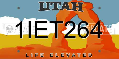 1IET264 Utah License Plate