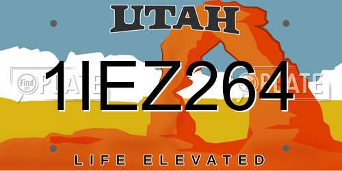 1IEZ264 Utah License Plate