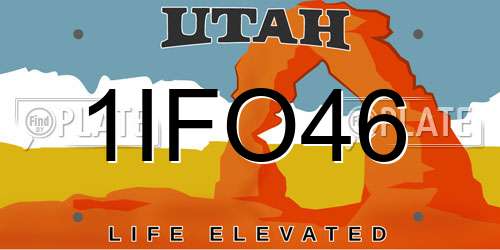 1IFO46 Utah License Plate