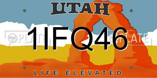 1IFQ46 Utah License Plate