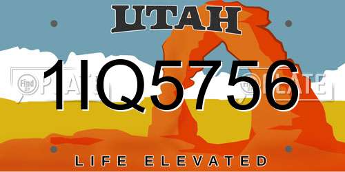 1IQ5756 Utah License Plate