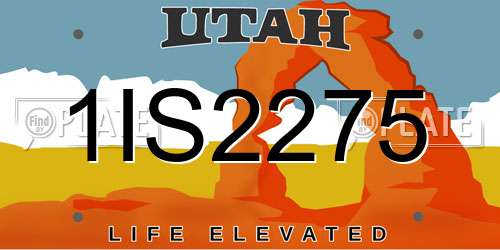 1IS2275 Utah License Plate