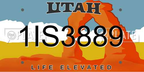 1IS3889 Utah License Plate