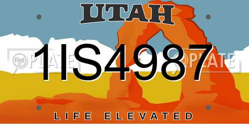 1IS4987 Utah License Plate