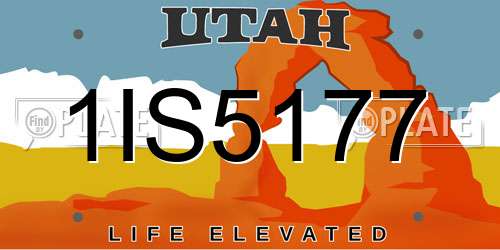 1IS5177 Utah License Plate