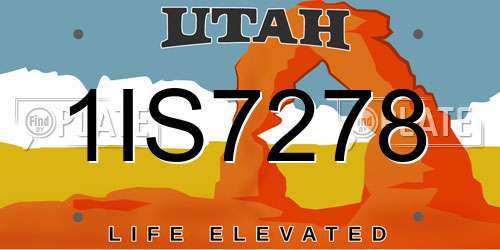1IS7278 Utah License Plate