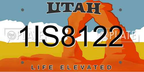 1IS8122 Utah License Plate