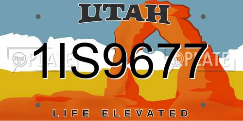 1IS9677 Utah License Plate