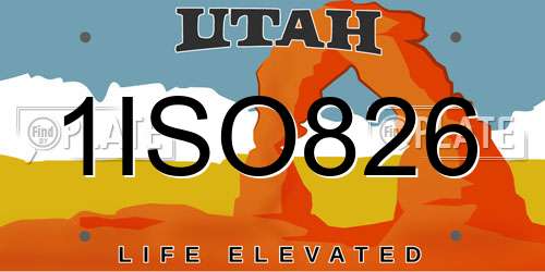 1ISO826 Utah License Plate