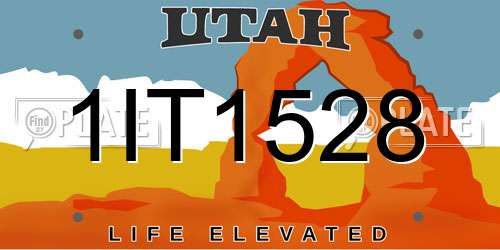 1IT1528 Utah License Plate
