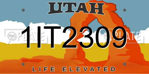 1IT2309 Utah License Plate